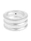 Allsaints Ribbed-texture Ring In Silver