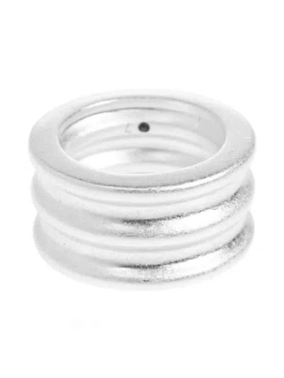 Allsaints Ribbed-texture Ring In Silver