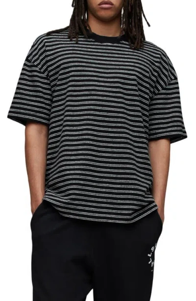 Allsaints Ricky Stripe T-shirt In Black