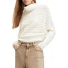 Allsaints Ridley Striped High-neck Sweater In Pink