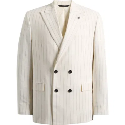 Allsaints Ridley Slim Fit Pinstripe Double Breasted Sport Coat In Multi