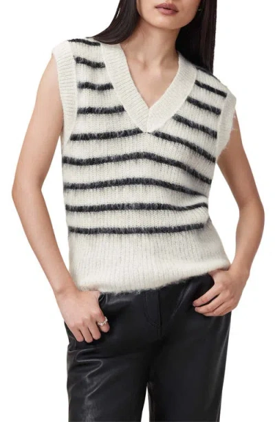 Allsaints Riga Sweater Tank In Chalk White/black