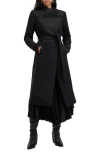 Allsaints Riley Wool Blend Coat In Black
