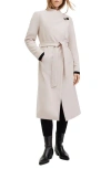 Allsaints Riley Wool Blend Belted Coat In Desert White