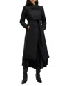 Allsaints Riley Wool Blend Coat In Black