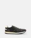 Allsaints Rimini Leather Lower Top Trainers In Grey/black