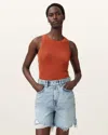 Allsaints Rina Crew Neck Sleeveless Tank Top In Orange