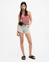 Allsaints Rina Crew Neck Sleeveless Tank Top In Ash Rose Pink