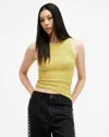 Allsaints Rina Crew Neck Sleeveless Tank Top In Electric Yellow