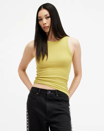 Allsaints Rina Crew Neck Sleeveless Tank Top In Electric Yellow