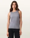 Allsaints Rina Crew Neck Sleeveless Tank Top In Gray