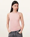 Allsaints Rina Crew Neck Sleeveless Tank Top In Mauve Chalk Pink