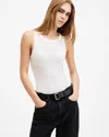 Allsaints Rina Crew Neck Sleeveless Tank Top In White