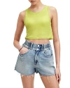 Allsaints Rina Sleeveless Cropped Tank Top In Zest Lime