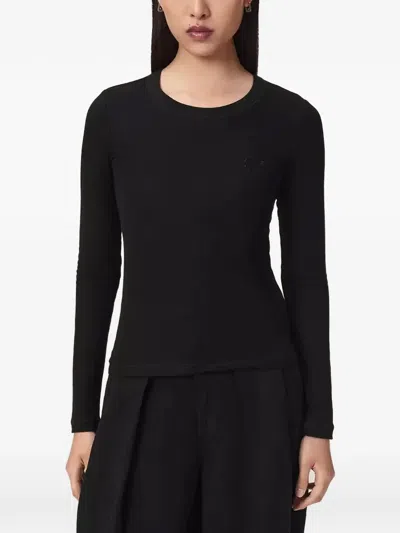 Allsaints Rina Haven Ribbed T-shirt In Black
