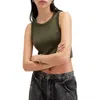 Allsaints Womens Grape Leaf Gre Rina Stretch-jersey Tank Top In Tarmac Green