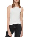 Allsaints Rina Stretch Crop Tank In White