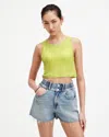 Allsaints Rina Sleeveless Cropped Tank Top In Zest Lime Green