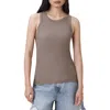 Allsaints Womens Rina Round-neck Sleeveless Stretch-woven Tank Pine Bark Brow