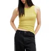 Allsaints Rina Crew Neck Sleeveless Tank Top In Electric Yellow
