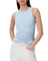 Allsaints Rina Crew Neck Sleeveless Tank Top In Powder Blue