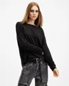 Allsaints Francesco Rita Oversize Long Sleeve T-shirt In Black In Black