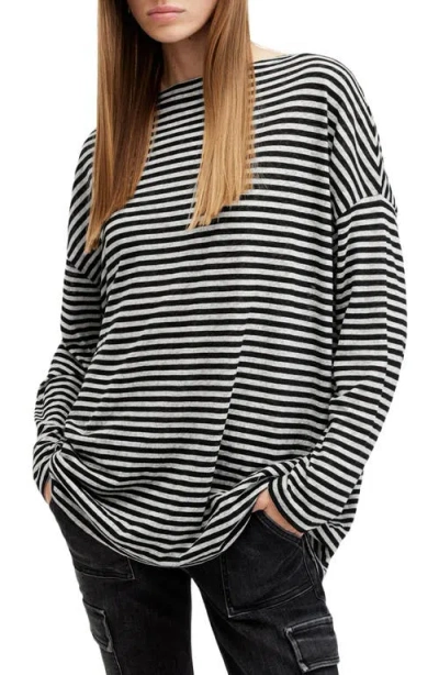 ALLSAINTS ALLSAINTS RITA STRIPE LONG SLEEVE BOATNECK T-SHIRT
