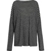 Allsaints Rita Stripe Top In Black/chalk