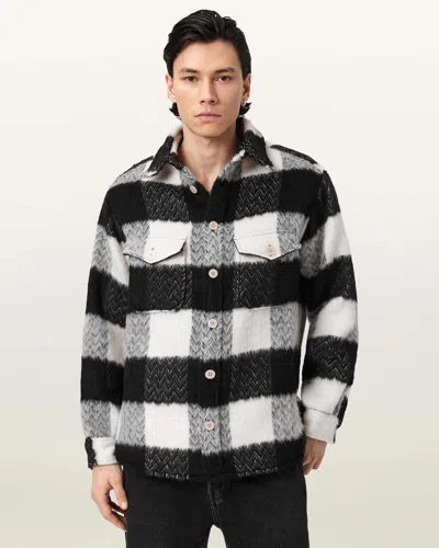 Allsaints River Long Sleeve Check Shirt In Black