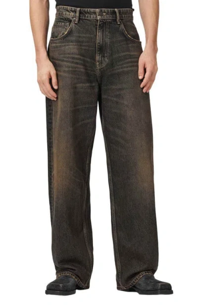 Allsaints Rivet Sloch Straight Leg Jeans In Brown
