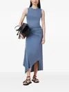 Allsaints Rivi Draped Sleeveless Midi Dress In Blue
