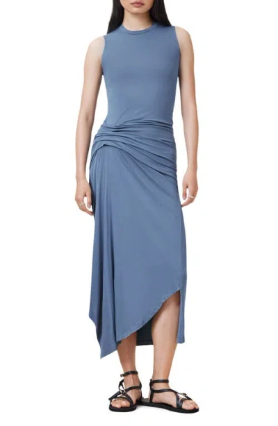 ALLSAINTS ALLSAINTS RIVI DRAPED SLEEVELESS MIDI DRESS