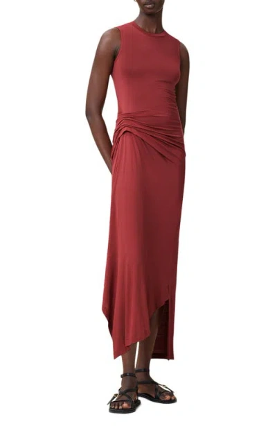 ALLSAINTS ALLSAINTS RIVI DRAPED SLEEVELESS MIDI DRESS