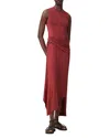 Allsaints Womens Burnt Brick Re Rivi Draped Jersey Midi Dress In Red