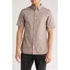 Allsaints Riviera Short Sleeve Button-up Shirt In Chestnut Brown