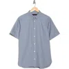 Allsaints Riviera Short Sleeve Button-up Shirt In Dusty Blue