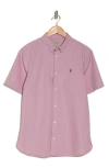 Allsaints Riviera Short Sleeve Button-up Shirt In Faded Mauve Pink