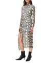 Allsaints Rizo Snake Print Silk Blend Midi Dress In Flow Ecru