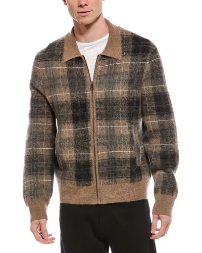 Allsaints Robbie Wool & Alpaca-blend Cardigan In Brown