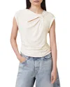Allsaints Robin Sleeveless Jersey Top In Gardenia Cream