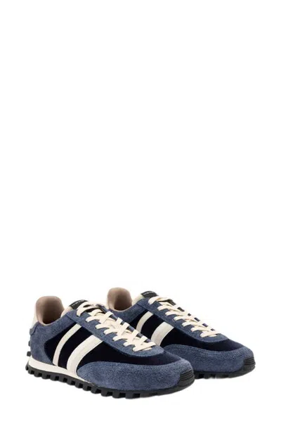 Allsaints Robin Leather Sneaker In Navy Blue