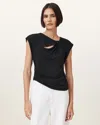 Shop Allsaints Robin Sleeveless Jersey Top In Black