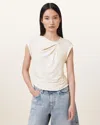 Allsaints Robin Sleeveless Jersey Top In Gardenia Cream