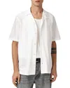 Allsaints Robson Relaxed Fit Short Sleeve Camp Shirt In White
