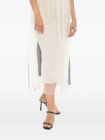 Allsaints Robyn Sequin-embellished Midi Dress In White