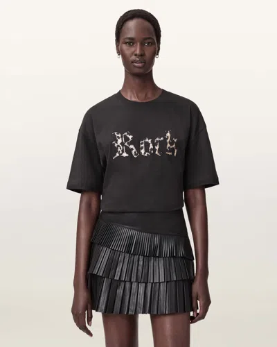 Allsaints Rock Etta Oversized T-shirt In Brown