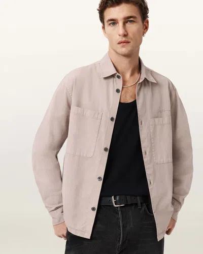 Allsaints Rhodi Chest-pocket Overshirt In Neutral