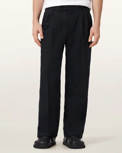 Allsaints Roland Straight Leg Pants In Black