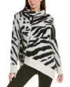 Allsaints Lock Zebra Print Roll Neck Sweater In White