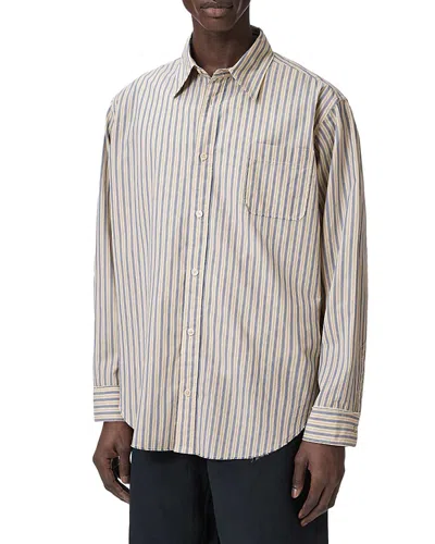 Allsaints Roma Stripe Button Front Shirt In White